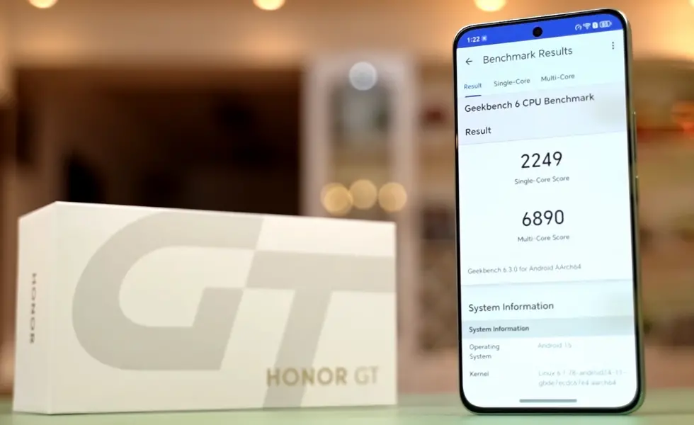 honor gt geekbench score